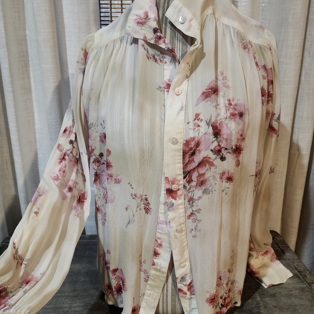 Fifteen Twenty Cream and Pink Floral Men's Shirt